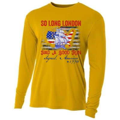 So Long London Funny 4th Of July Design Cooling Performance Long Sleeve Crew