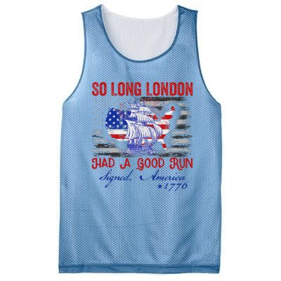 So Long London Funny 4th Of July Design Mesh Reversible Basketball Jersey Tank