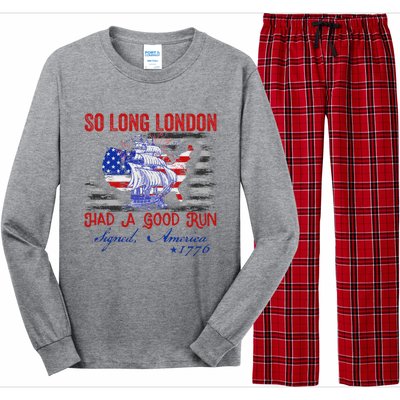 So Long London Funny 4th Of July Design Long Sleeve Pajama Set