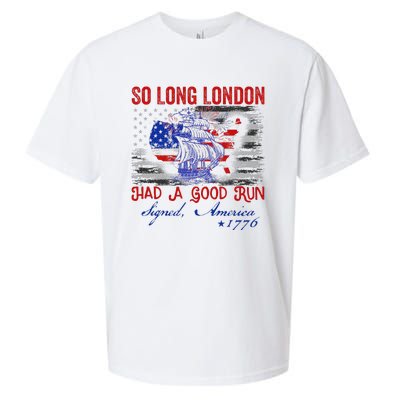 So Long London Funny 4th Of July Design Sueded Cloud Jersey T-Shirt