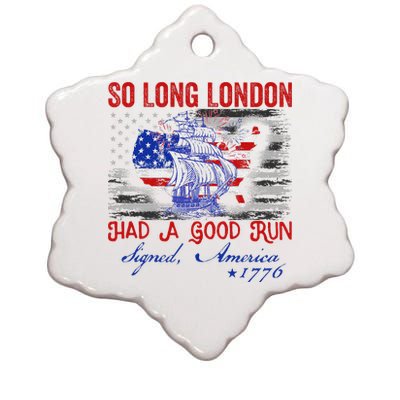 So Long London Funny 4th Of July Design Ceramic Star Ornament