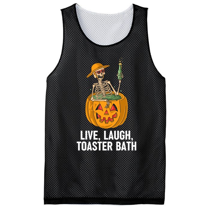 Skeleton Live Laugh Toaster Bath Funny Haloween Mesh Reversible Basketball Jersey Tank