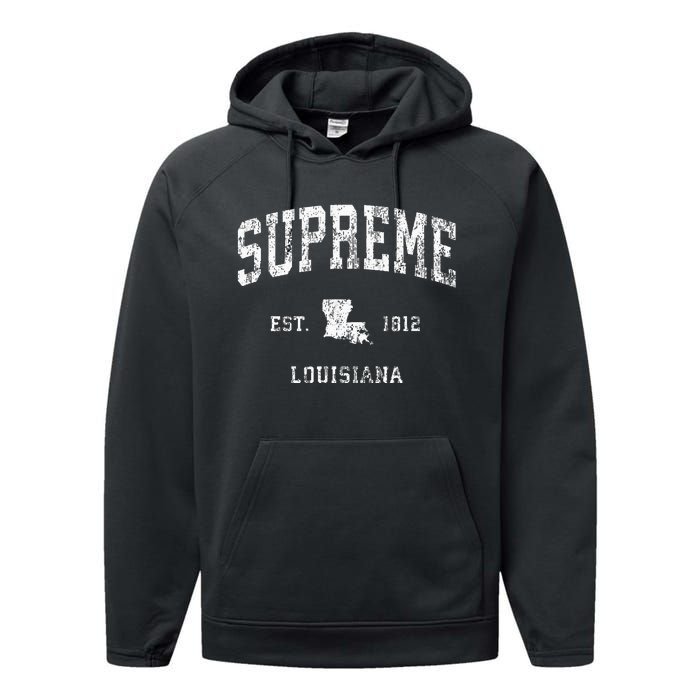 Supreme Louisiana La Vintage Athletic Performance Fleece Hoodie