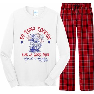 So Long London 4th Of July 1776 Usa Patriotic Gift Long Sleeve Pajama Set