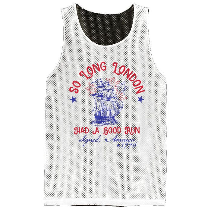 So Long London 4th Of July 1776 Usa Patriotic Gift Mesh Reversible Basketball Jersey Tank