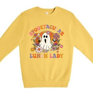 Spooktacular Lunch Lady Happy Halloween Spooky Matching Premium Crewneck Sweatshirt