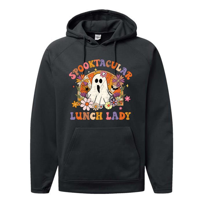 Spooktacular Lunch Lady Happy Halloween Spooky Matching Performance Fleece Hoodie