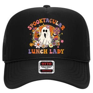 Spooktacular Lunch Lady Happy Halloween Spooky Matching High Crown Mesh Back Trucker Hat