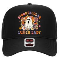 Spooktacular Lunch Lady Happy Halloween Spooky Matching High Crown Mesh Back Trucker Hat