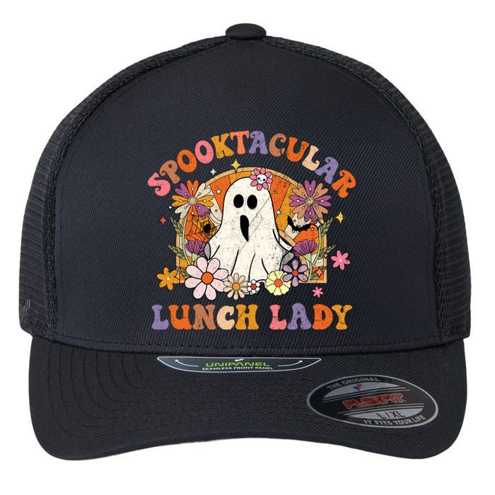 Spooktacular Lunch Lady Happy Halloween Spooky Matching Flexfit Unipanel Trucker Cap