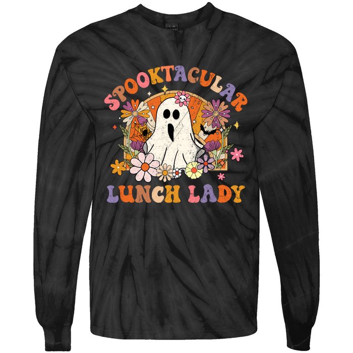 Spooktacular Lunch Lady Happy Halloween Spooky Matching Tie-Dye Long Sleeve Shirt