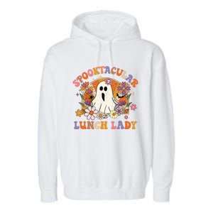 Spooktacular Lunch Lady Happy Halloween Spooky Matching Garment-Dyed Fleece Hoodie