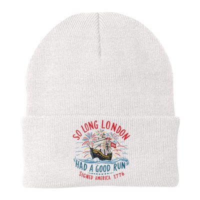 So Long London Had A Good Run Funny 4th Of July Gift Knit Cap Winter Beanie