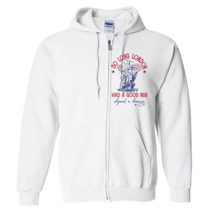 So Long London 4 Of July Full Zip Hoodie