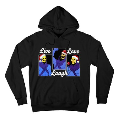 Skeleton Live Laugh Love Funny Hat Christmas Hoodie