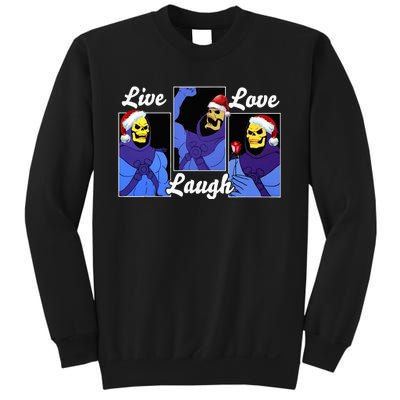 Skeleton Live Laugh Love Funny Hat Christmas Sweatshirt