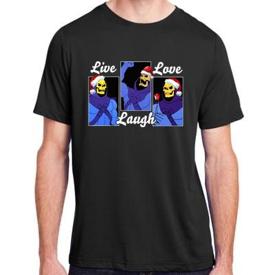 Skeleton Live Laugh Love Funny Hat Christmas Adult ChromaSoft Performance T-Shirt