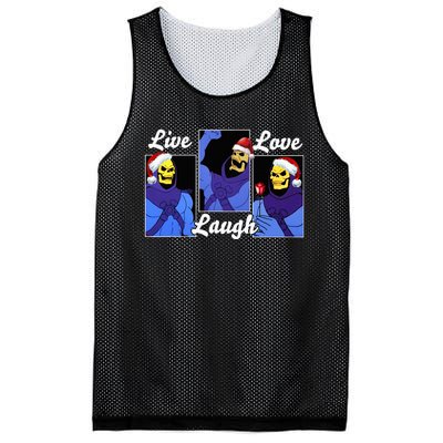 Skeleton Live Laugh Love Funny Hat Christmas Mesh Reversible Basketball Jersey Tank