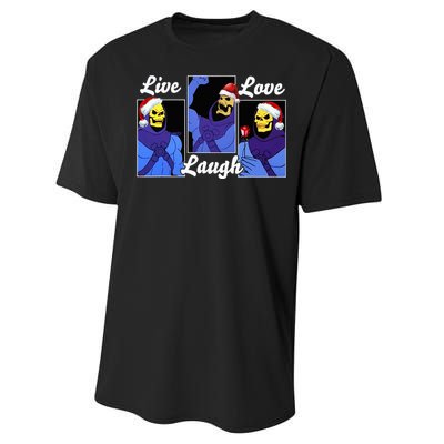 Skeleton Live Laugh Love Funny Hat Christmas Performance Sprint T-Shirt