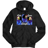 Skeleton Live Laugh Love Funny Hat Christmas Tie Dye Hoodie