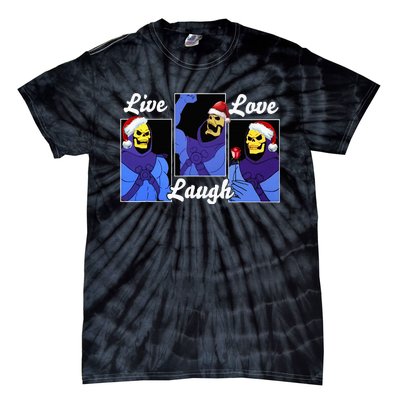 Skeleton Live Laugh Love Funny Hat Christmas Tie-Dye T-Shirt