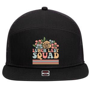 School Lunch Lady Squad Cafeteria Worker Lunchroom Warrior Great Gift 7 Panel Mesh Trucker Snapback Hat