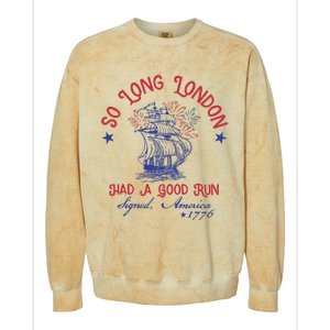 So Long London 4th Of July 1776 Usa Patriotic Colorblast Crewneck Sweatshirt