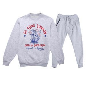 So Long London 4th Of July 1776 Usa Patriotic Premium Crewneck Sweatsuit Set