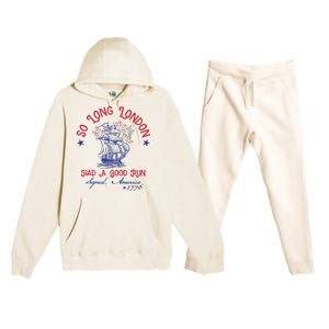 So Long London 4th Of July 1776 Usa Patriotic Premium Hooded Sweatsuit Set