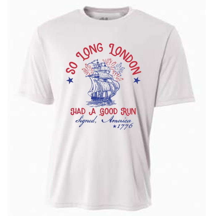 So Long London 4th Of July 1776 Usa Patriotic Cooling Performance Crew T-Shirt