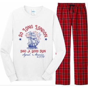 So Long London 4th Of July 1776 Usa Patriotic Long Sleeve Pajama Set