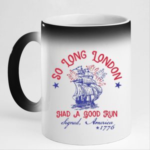 So Long London 4 Of July 11oz Black Color Changing Mug