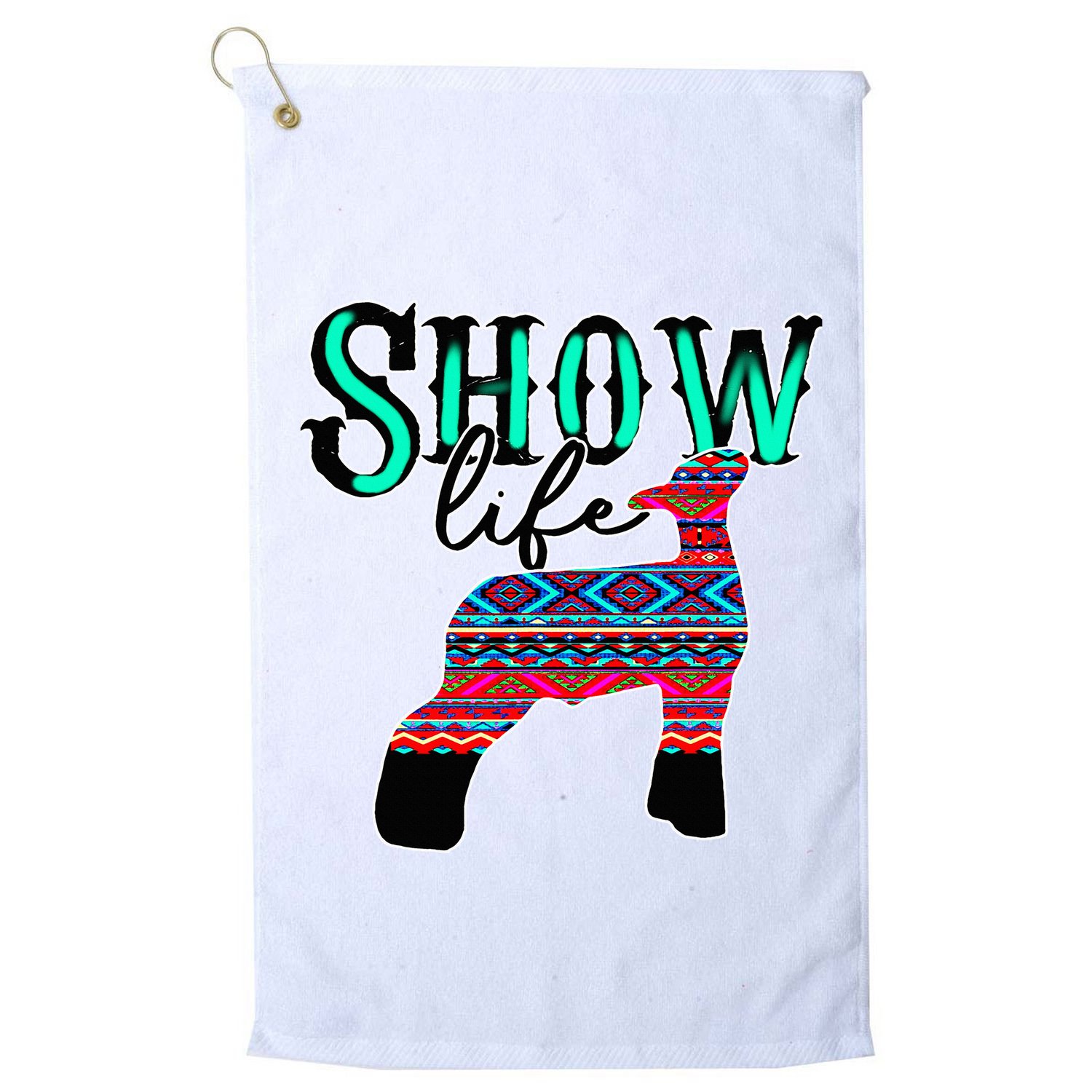 Show Life Livestock Lamb Show Market Aztec Serape Golf Towel