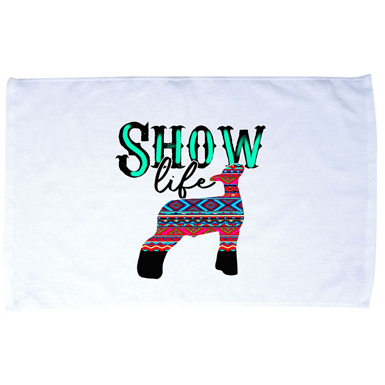 Show Life Livestock Lamb Show Market Aztec Serape Microfiber Hand Towel