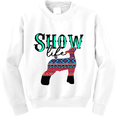 Show Life Livestock Lamb Show Market Aztec Serape Kids Sweatshirt