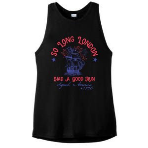 So Long London Had A Good Run Funny 4th Of July Ladies PosiCharge Tri-Blend Wicking Tank