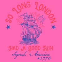 So Long London Had A Good Run Funny 4th Of July Stripe Pom Pom Beanie