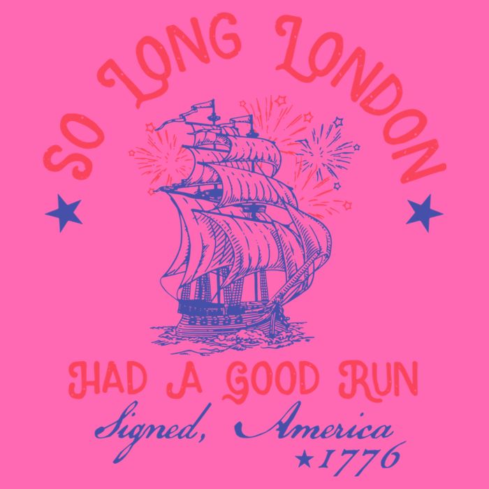 So Long London Had A Good Run Funny 4th Of July Stripe Pom Pom Beanie