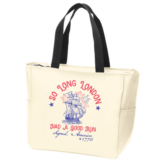 So Long London Had A Good Run Funny 4th Of July Zip Tote Bag