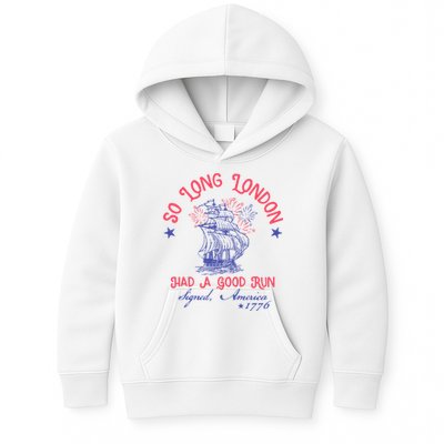 So Long London Had A Good Run Funny 4th Of July Kids Hoodie