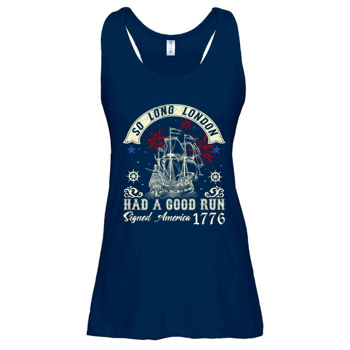 So Long London Had A Good Run Funny 4th Of July Ladies Essential Flowy Tank