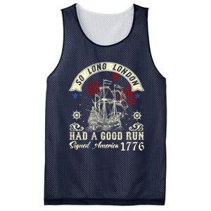 So Long London Had A Good Run Funny 4th Of July Mesh Reversible Basketball Jersey Tank