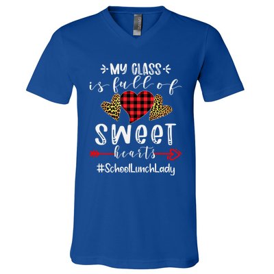 School Lunch Lady My Class Is Full Of Sweet Hearts Cool Gift V-Neck T-Shirt