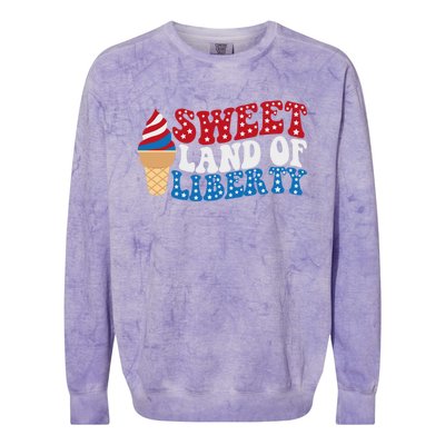 Sweet Land Liberty 4th Of July / Funny Independence Usa Day Great Gift Colorblast Crewneck Sweatshirt