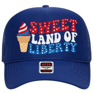 Sweet Land Liberty 4th Of July / Funny Independence Usa Day Great Gift High Crown Mesh Back Trucker Hat