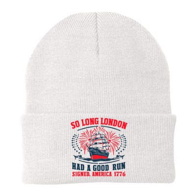 So Long London Had A Good Run Funny 4th Of July Knit Cap Winter Beanie