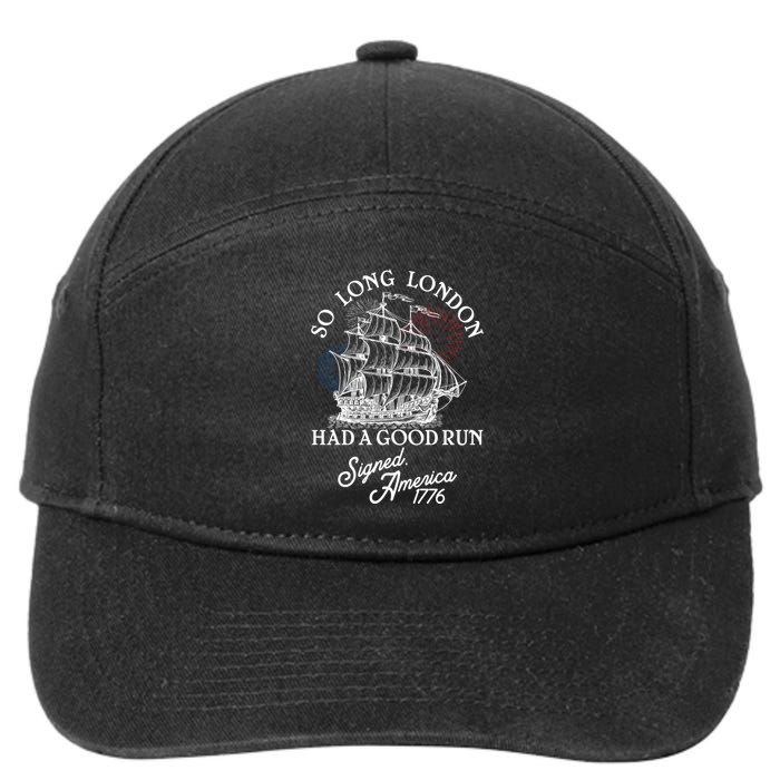 So Long London Had A Good Run Signed America 1776 7-Panel Snapback Hat