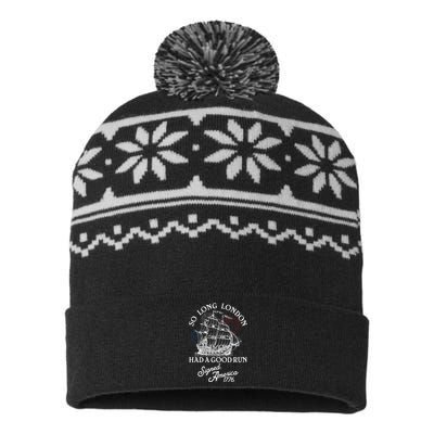 So Long London Had A Good Run Signed America 1776 USA-Made Snowflake Beanie