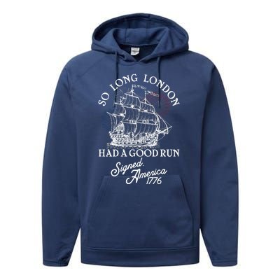 So Long London Had A Good Run Signed America 1776 Performance Fleece Hoodie