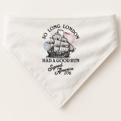 So Long London Had A Good Run Signed America 1776 USA-Made Doggie Bandana